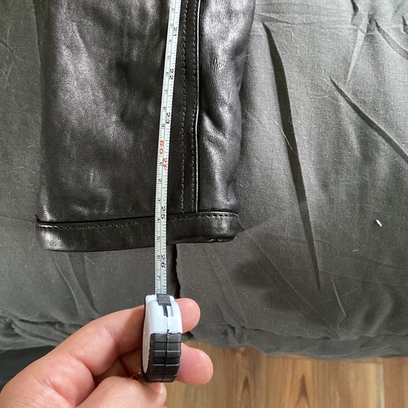 All Saints black leather jacket, slim fit, size large - Picture 16 of 16